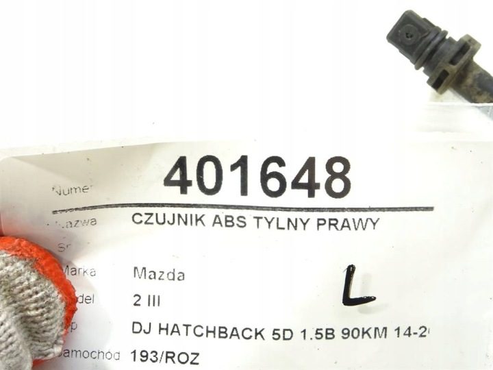 ДАТЧИК ABS ПРАВЫЙ ЗАДНИЙ MAZDA 2 DL, фото 6
