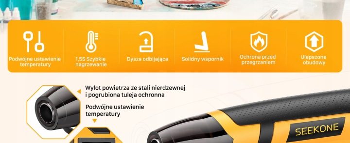 Mini Пистолет на Горячий Воздух SEEKONE, 350 Вт Hg350, фото 4