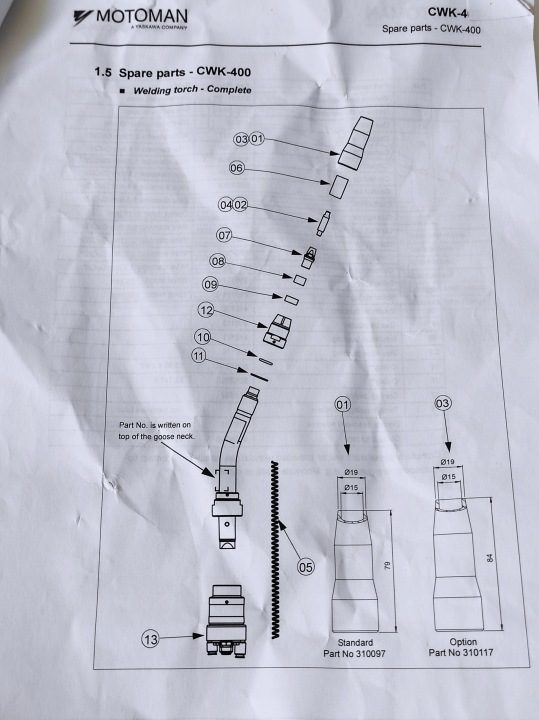 MOTOMAN CWK-400 19.06.45L.CWK4 LANCA ГОРЕЛКА ROBOTA SPAWALNICZEGO L=305-45°, фото 11