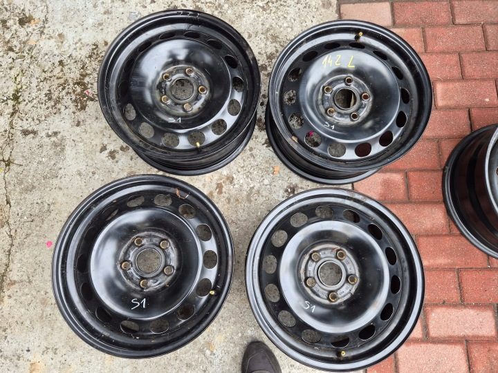 4× Штампованный диск Volkswagen OE 6.0" x 16" 5x112 ET 46, фото 1