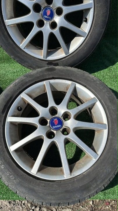 Литые диски колеса Saab OE 93 9-3 5x110 alu43 шины 205/55/16, фото 7