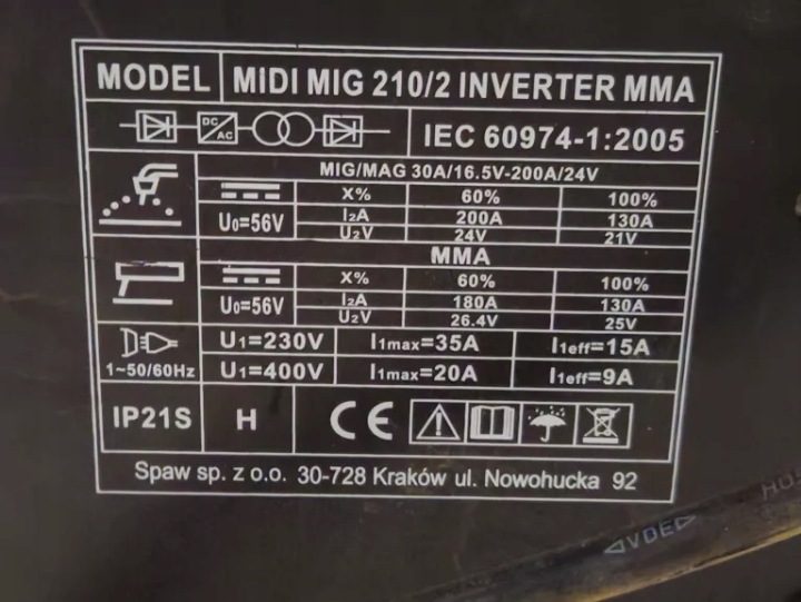 Полуавтомат сварочный Magnum Midi MIG 210/2 MMA (200A/230V/400V), фото 6