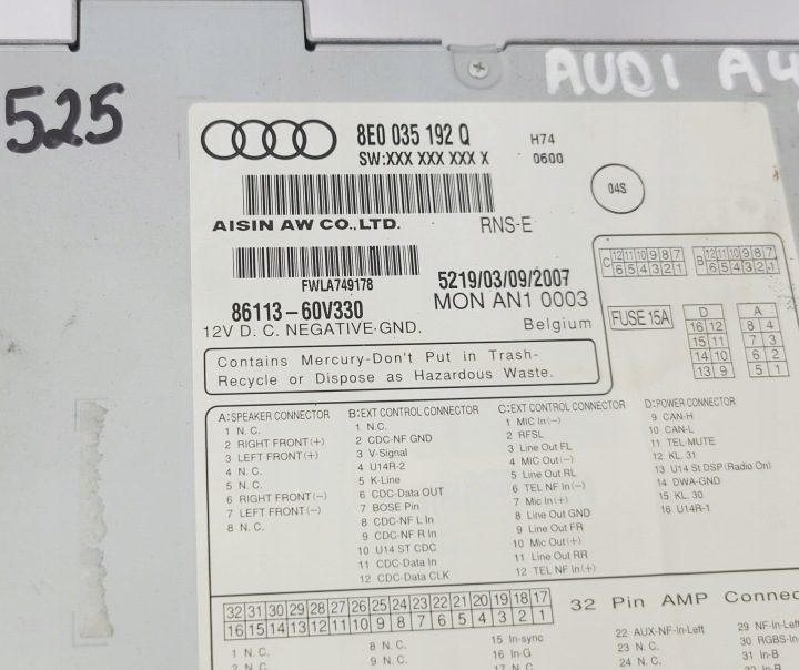 AUDI A4 B6 B7 RNS-E МАГНИТОЛА НАВИГАЦИЯ КОД МЕНЮ PL 8E0035192Q, фото 9
