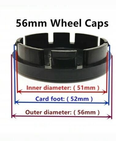 4Pcs/lot Black Plastic 56 мм Universal Авто Car Грузовик Автомобиль Wheel Center H, фото 2