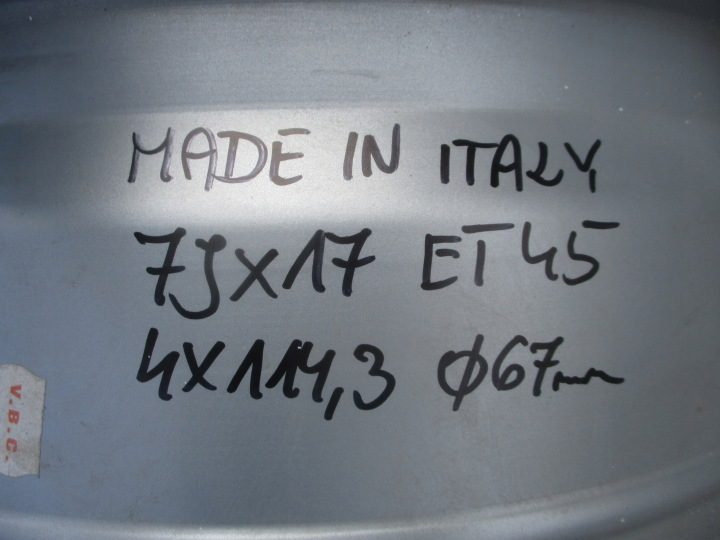 Литой диск 7JX17 4x114,3 ET45 67 мм Made IN Italy, фото 7