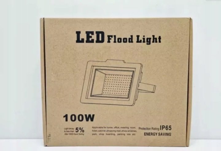 Прожектор LED Ecolight 100W черный с датчиком движения и света IP65, фото 1
