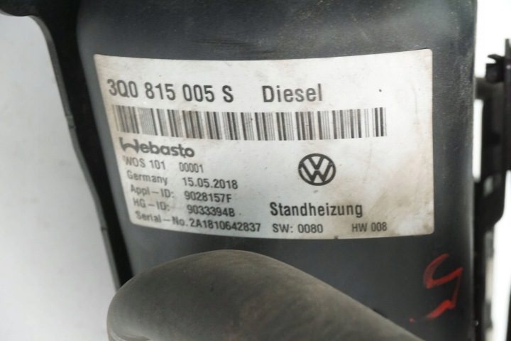 АВТОНОМНЫЙ ОТОПИТЕЛЬ WEBASTO VW PASSAT B8 SKODA SUPERB III 3Q0815005S, фото 5