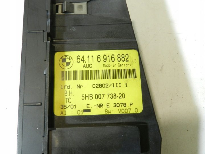 Панель Sterownia кондиционером BMW 3 E46 6916882 64116916882, фото 4