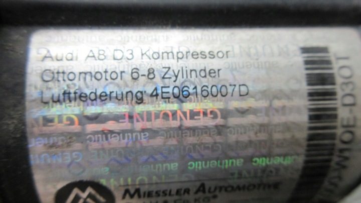 AUDI A8 D3 3.7 4e0616007d компрессор пневмоподвески насос пневматический, фото 5