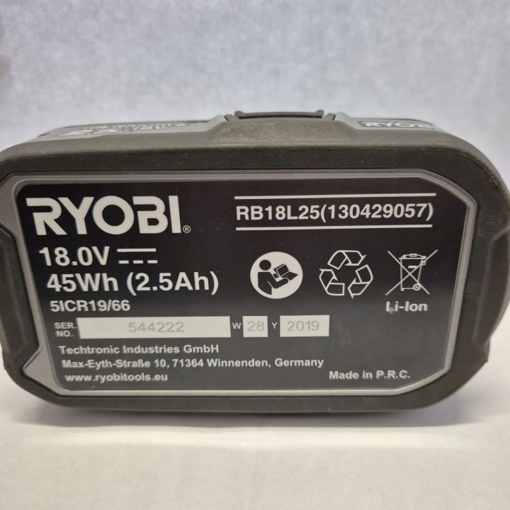 Аккумулятор Батарея для RYOBI ONE+ 18V 2.5Ah RB18L60, фото 5