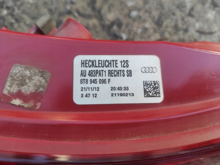 ФОНАРЬ ПРАВЫЙ ЗАДНИЙ LED 8T8945096F AUDI A5 8T SPORTBACK 09-16 год, фото 9