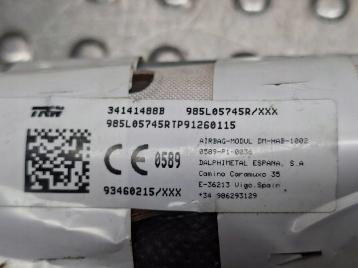 ШТОРКА AIRBAG ПРАВЫЙ 985L05745R RENAULT TRAFIC III VIVARO B TALENTO 2014-, фото 4