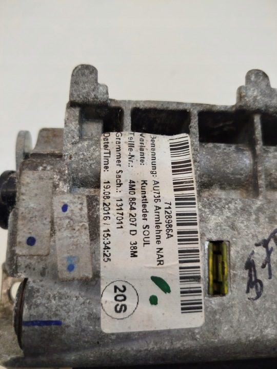 ПОДЛОКОТНИК ПЕРЕДНИЙ AUDI Q7 4M ЧЕРНЫЙ КОЖА 4M0864207D, фото 4