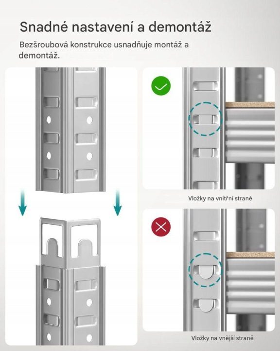 Стеллаж складской металлический Songmics 200 x 100 x 50 см Max 175 кг на полку, фото 4