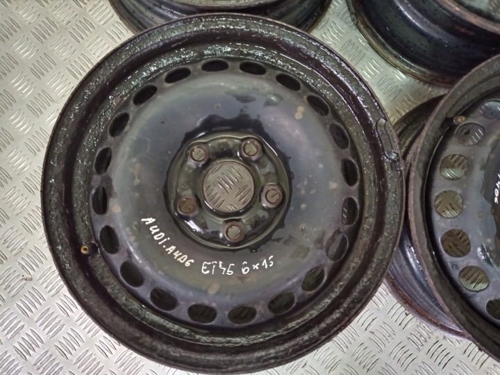 4× Штампованный диск Audi OE 6.0" x 15" 5x112, фото 6