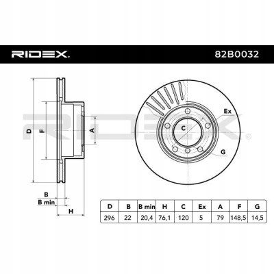 Ridex 82B0032 Тормозной диск, фото 6