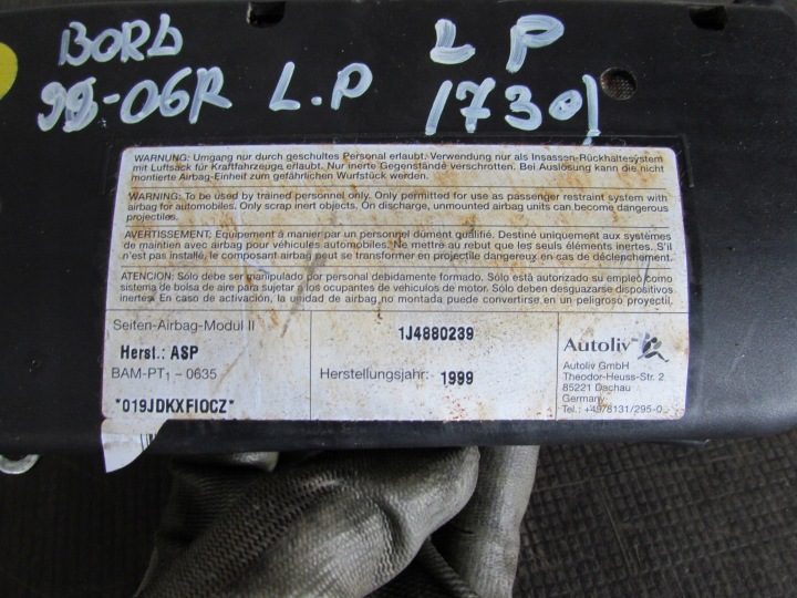 Подушка безопасности сиденья левая передняя VW Bora 99-06r, фото 7