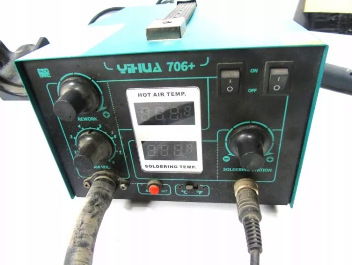 Станция паяльная Yihua 2w1 Hot-AIR T12 мощность 670 Вт maks. 480 °C, фото 6