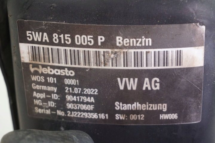 АВТОНОМНЫЙ ОТОПИТЕЛЬ WEBASTO VW GOLF VIII 5WA815005P, фото 7