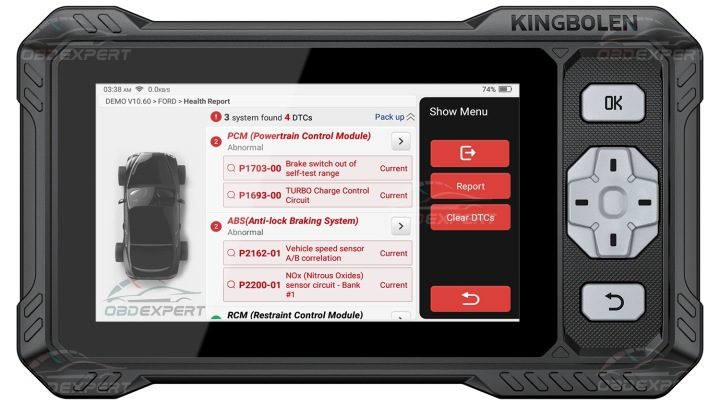 Тестер сканер интерфейс диагностический OBD2 Kingbolen S608 aktualizacje PL, фото 11