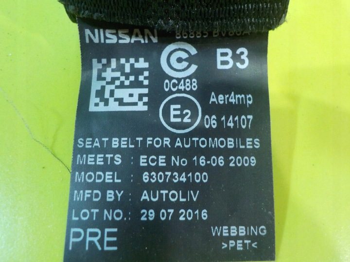NISSAN JUKE F15 I 1.2 бензин 16 г. 5D ремень безопасности левый передний 630734100, фото 4