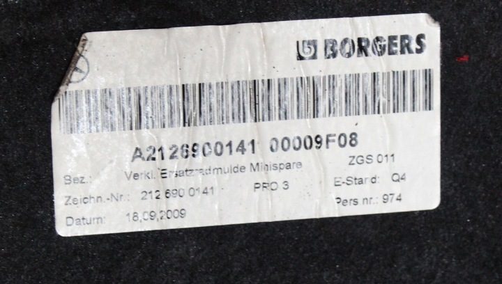 КОВРОЛИН БАГАЖНИКА MERCEDES W212 A2126900141, фото 4