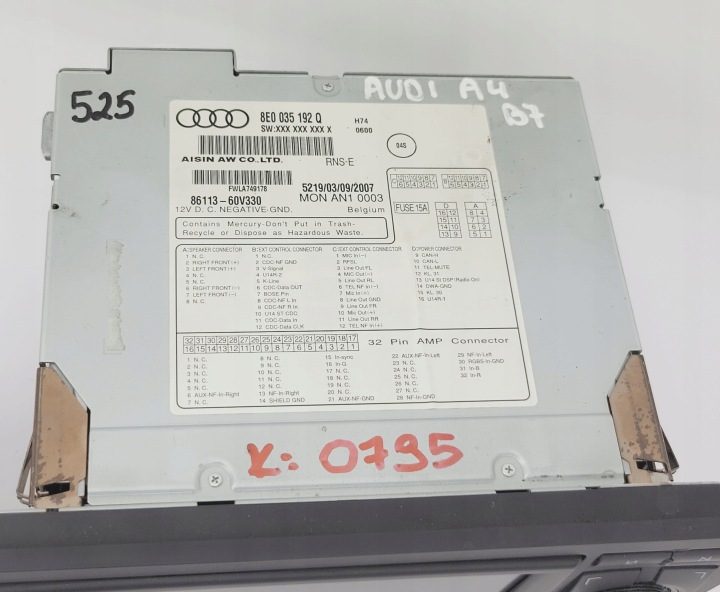 AUDI A4 B6 B7 RNS-E МАГНИТОЛА НАВИГАЦИЯ КОД МЕНЮ PL 8E0035192Q, фото 8
