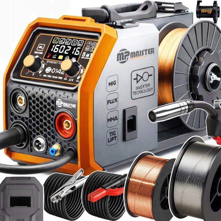 Сварочный инвертор ПОЛУАВТОМАТ IGBT FLUX MIG MAG MMA Majster MP0142 Pro 5 кг, фото 1