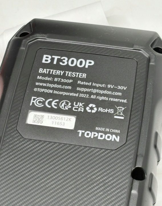 Тестер аккумулятора 12 V/24 V TOPDON BT300P F73, фото 5