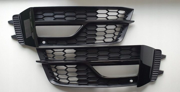 Audi S-Line Новая оригинальная решетка радиатора противотуманки бампера satynowy черная комплект, фото 1