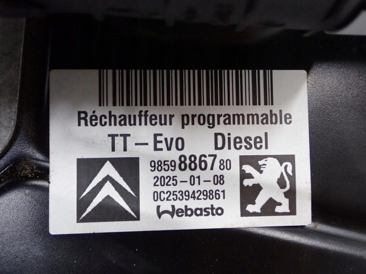 Webasto автономный отопитель 9859886780 TT EVO Peugeot Traveller 2.0HDI 25 г., фото 6