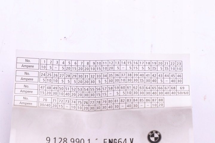 BMW E81 E90 E91 E92 E93 Schemat блоки предохранителей 9128990, фото 5