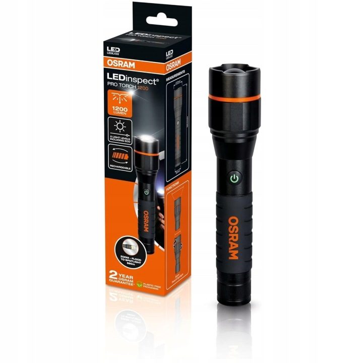 Фонарик Osram LEDinspect Pro Torch 1200 LEDIL432 1200lm зум, фото 1