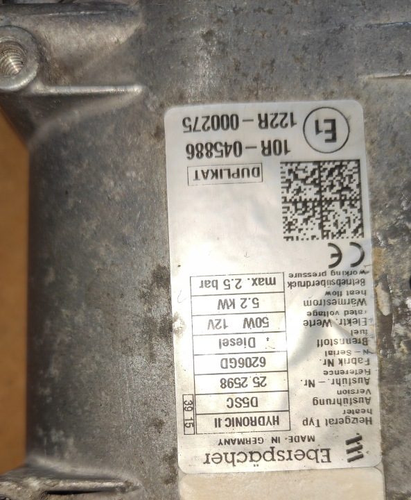 Webasto Eberspaecher Hydronic II D5SC Универсальное 252598 Б/у отличное состояние, фото 9