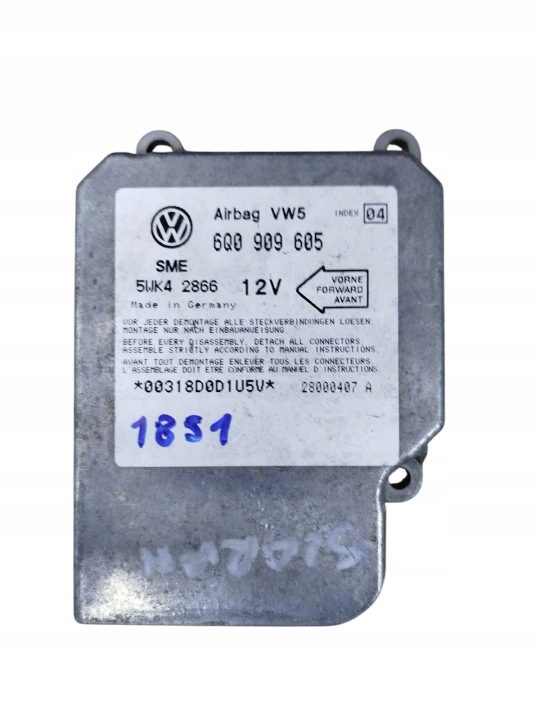 Блок SRS Skoda Fabia I (6Y2) 6Q0909605 1.9L дизель 47 квт 2001, фото 1