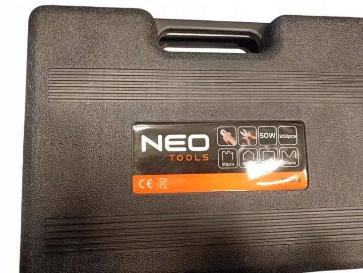 NEO паяльник для пластика 50W + 200 zszywek нож клещи боковые 19-158, фото 5