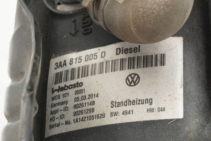 АВТОНОМНЫЙ ОТОПИТЕЛЬ WEBASTO VW PASSAT B7 CC 3AA815005D 9026129B, фото 8