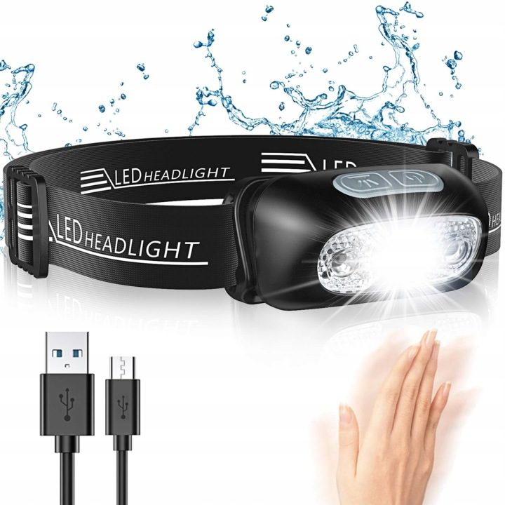 Glangeh Фонарик LED Лобовой IPX6 1200 мАч с 5 Trybami Света, фото 1