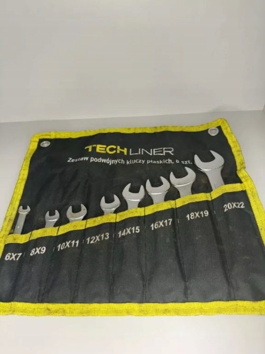 Комплект ключей рожковых 8 шт. dwustronnych 6-22 в wygodnym чехол TECHLINER, фото 4