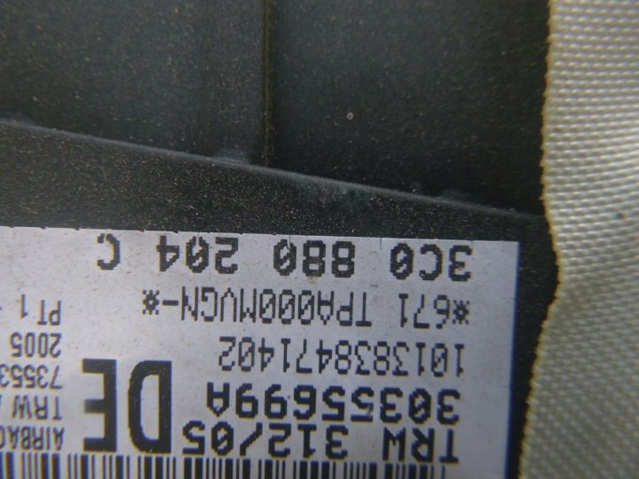 ПОДУШКА БЕЗОПАСНОСТИ ПАССАЖИРА VW PASSAT B6 3C0880204C, фото 2