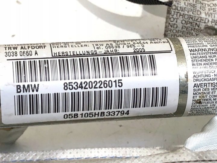 ШТОРКА БЕЗОПАСНОСТИ ПРАВАЯ BMW E83 3420226 ВНЕДОРОЖНИК 03-11 AIRBAG БОКОВОЙ, ПРАВЫЙ, фото 3