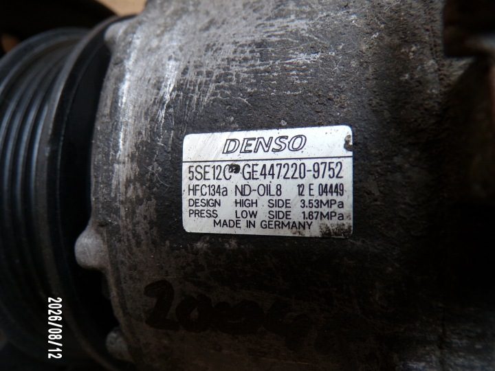 TOYOTA AVENSIS T25 КОМПРЕССОР КОНДИЦИОНЕРА GE447220-9752, фото 3