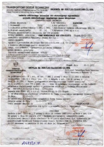 БАЛЛОН ГАЗОВЫЙ ГБО 55L + КЛАПАН ДОКУМЕНТЫ WAŻNA 2031, фото 7