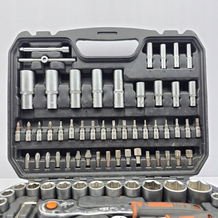 Торцевые головки 110 элементов 1/2", 1/4" Кейс NEO TOOLS, фото 3