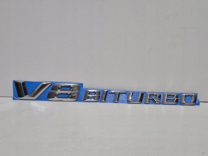 Mercedes-Benz AMG V8 Biturbo 10-20 эмблема значок надпись 180x20mm, фото 1