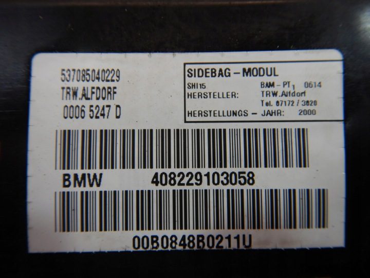 BMW E46 универсал Airbag двери левый задний 408229103058, фото 4
