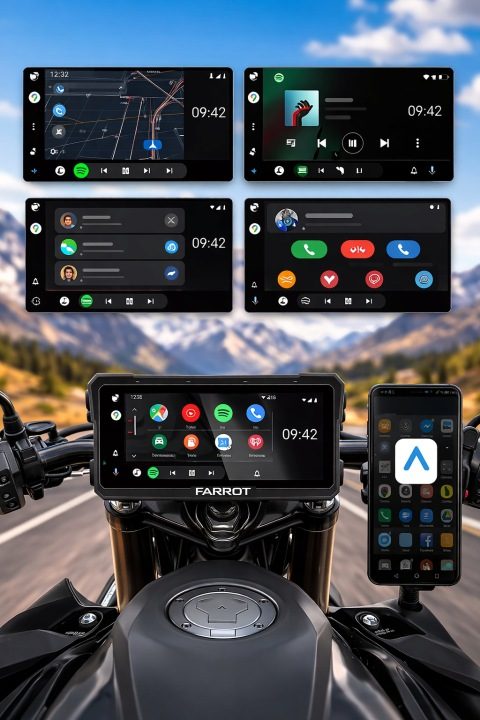 Навигация Мотоциклетная FARROT M780 8.1" CarPlay Android Авто GPS Dual, фото 3