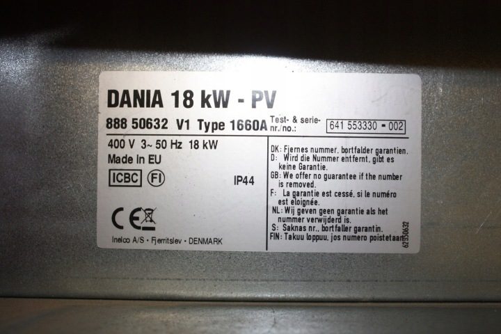Отопитель электрический тип 1660A DANIA 18 кВт 3x400V/50Hz, фото 2