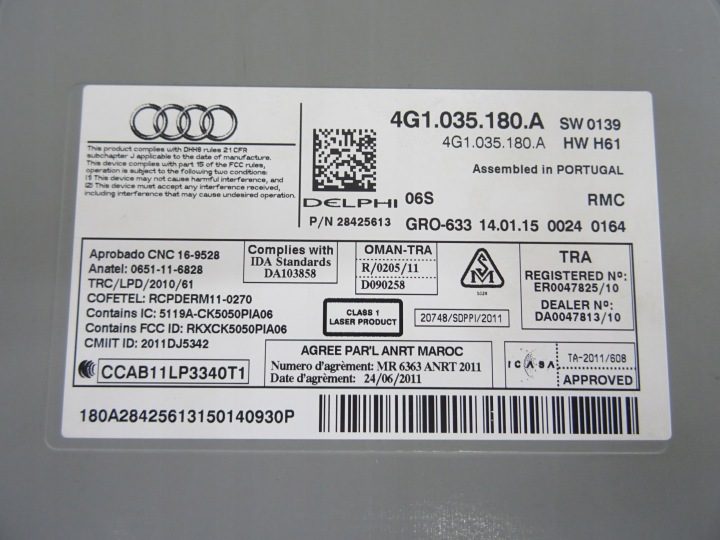 AUDI A6 A7 C7 4G РЕСТАЙЛИНГ СЧИТЫВАТЕЛЬ МУЛЬТИМЕДИА MMI RMC 4G1035180A, фото 5