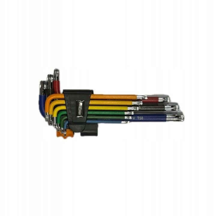 КЛЮЧИ TORX T10-50 Z OTWOREM КОМПЛЕКТ 9 шт. KOLOROWE, фото 1